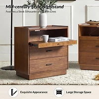 Walnut Wood Lonenz Charging Nightstand