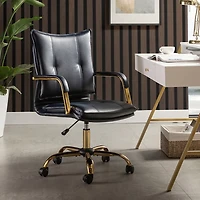 Navy Faux Leather Riccardo Office Chair