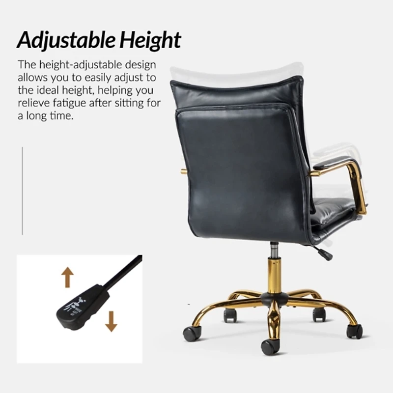 Navy Faux Leather Riccardo Office Chair