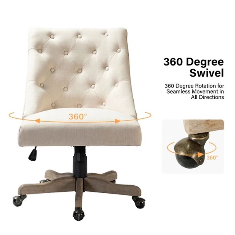 Beige Upholstered Jovita Office Chair