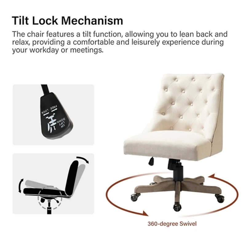 Beige Upholstered Jovita Office Chair