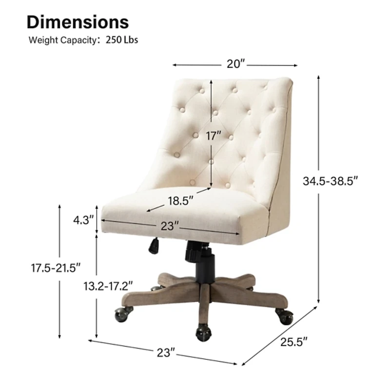 Beige Upholstered Jovita Office Chair