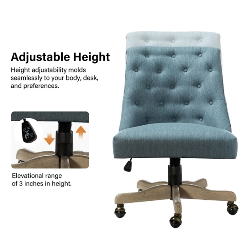 Blue Upholstered Jovita Office Chair