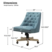 Blue Upholstered Jovita Office Chair