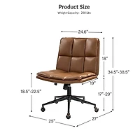 Camel Faux Leather Jane Oversized Office Chair