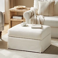 Ivory Upholstered Kimberly Storage Ottoman