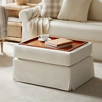 Ivory Upholstered Kimberly Storage Ottoman