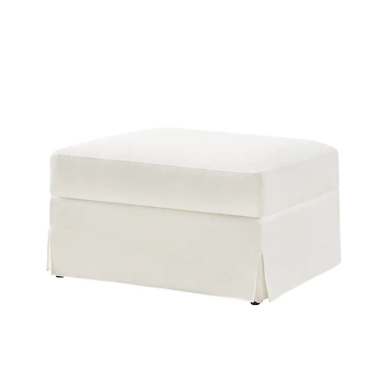 Ivory Upholstered Kimberly Storage Ottoman