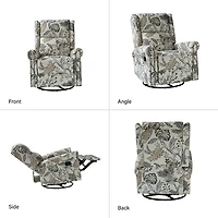 Jacobean Upholstered Harlem Swivel Recliner