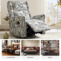 Jacobean Upholstered Harlem Swivel Recliner