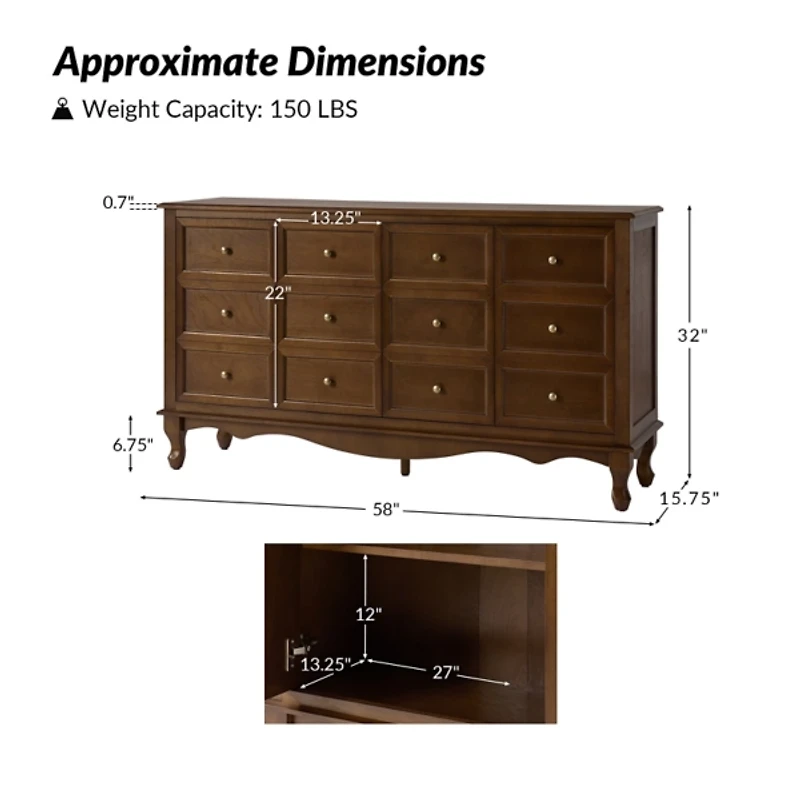Walnut Brown 4-Door Aggie Sideboard