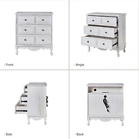 White Hippe 3-Drawer Charging Nightstand