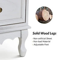 White Hippe 3-Drawer Charging Nightstand