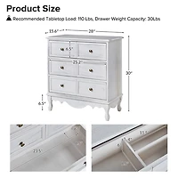 White Hippe 3-Drawer Charging Nightstand