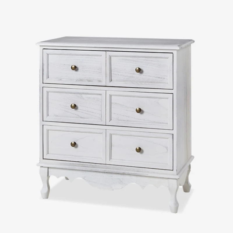 White Hippe 3-Drawer Charging Nightstand