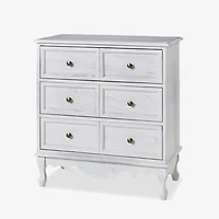 White Hippe 3-Drawer Charging Nightstand