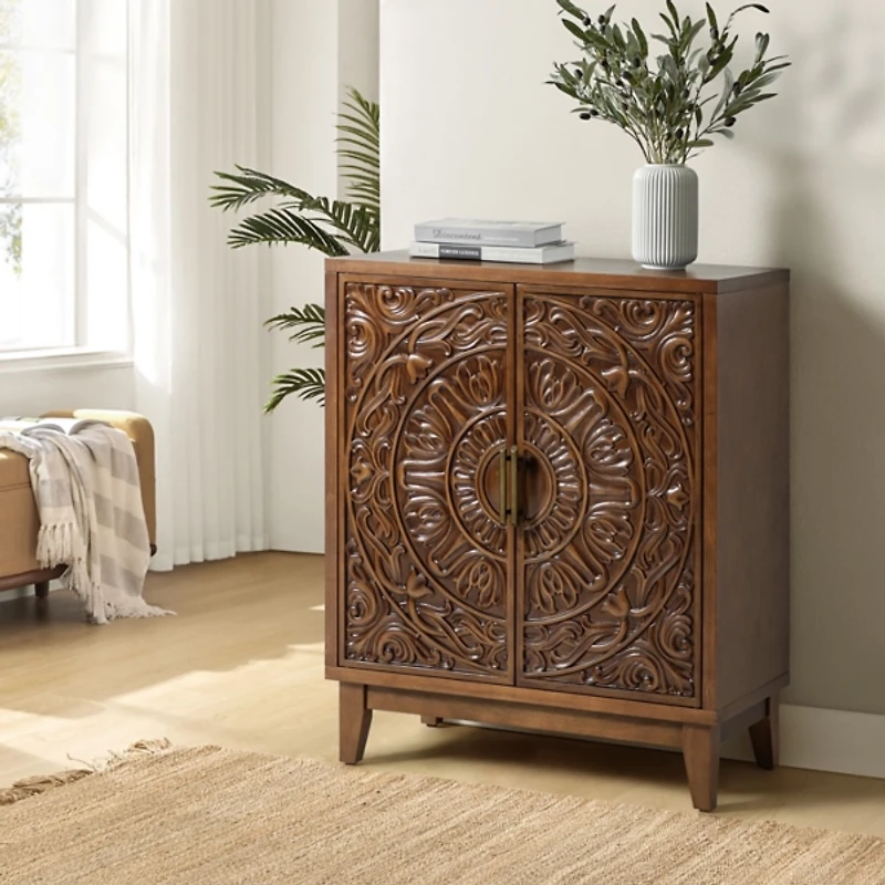 Walnut Brown Wood Thea Cabinet