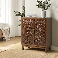 Walnut Brown Wood Thea Cabinet