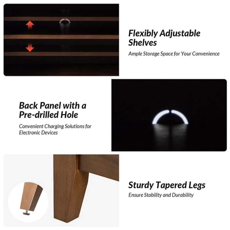 Walnut Brown Wood Thea Cabinet