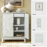 Distressed White Wood Thea Cabinet
