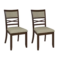 Walnut Brown Transitional Dining Chairs, Set of 2