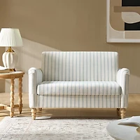 Blue Stripe Upholstered Paulina Loveseat