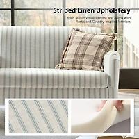 Blue Stripe Upholstered Paulina Loveseat