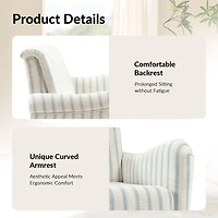 Blue Stripe Upholstered Paulina Loveseat