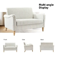 Blue Stripe Upholstered Paulina Loveseat