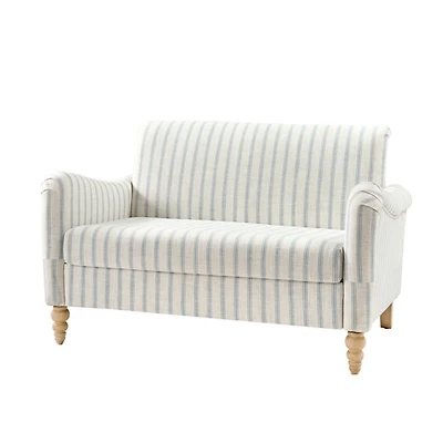 Blue Stripe Upholstered Paulina Loveseat