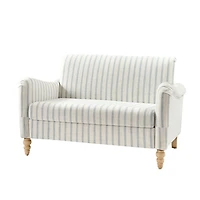 Blue Stripe Upholstered Paulina Loveseat