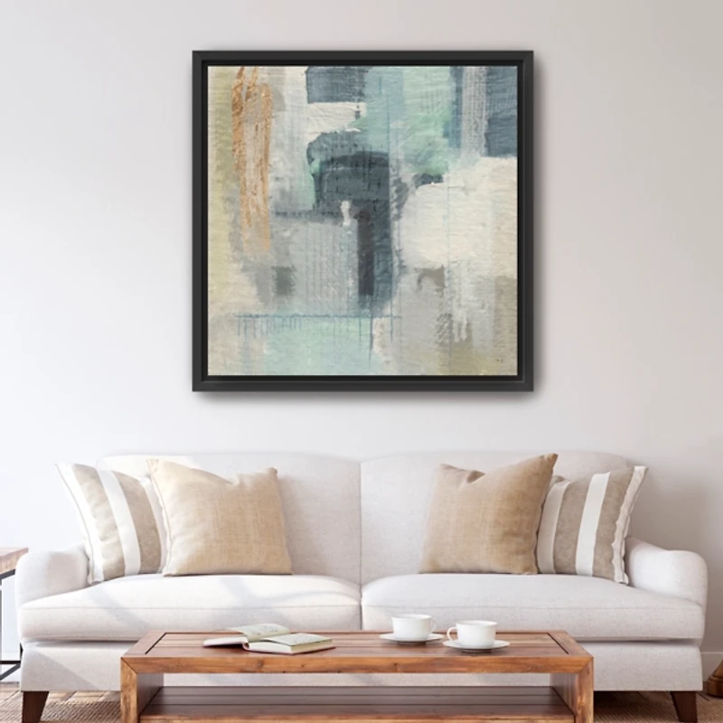 Fern Brook Morning I Framed Canvas Print, 40x40