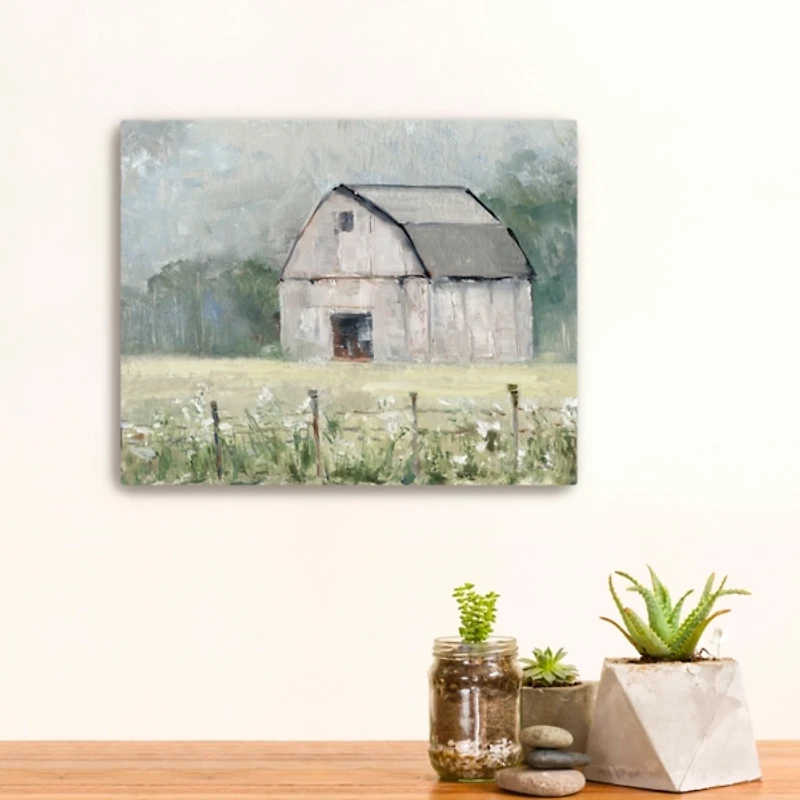 Fence Line Barn Canvas Art Print