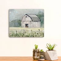 Fence Line Barn Canvas Art Print