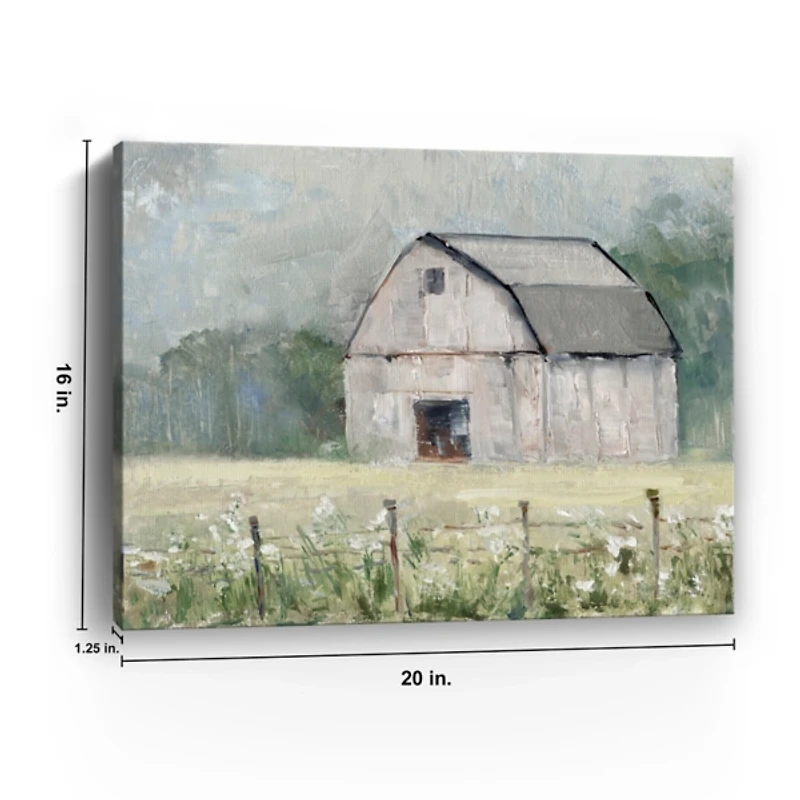 Fence Line Barn Canvas Art Print