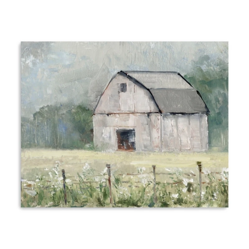 Fence Line Barn Canvas Art Print