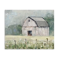 Fence Line Barn Canvas Art Print
