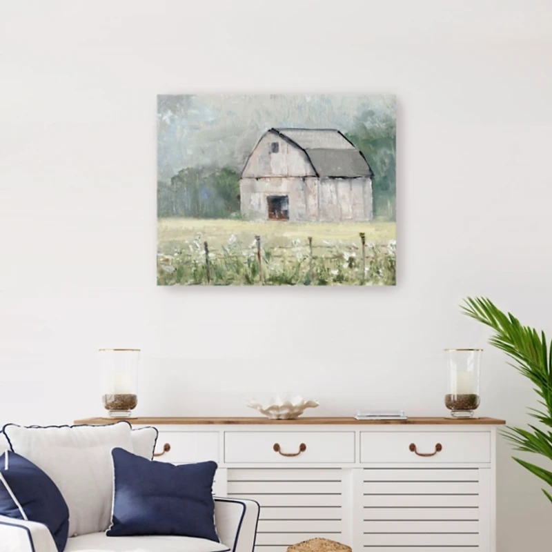 Fence Line Barn Canvas Art Print, 30x24