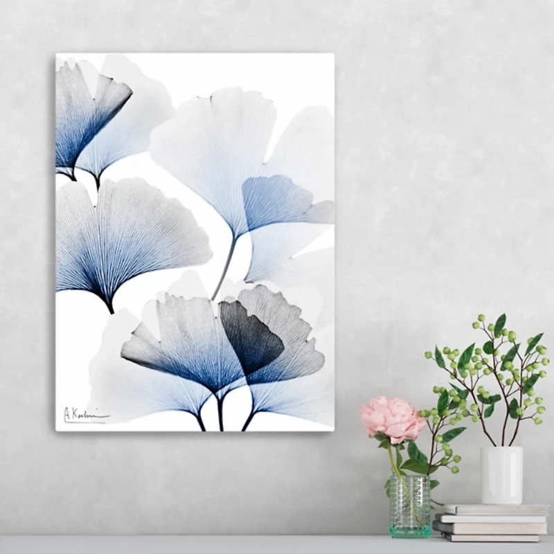 Blue Ginko Bunch Canvas Art Print, 18x24