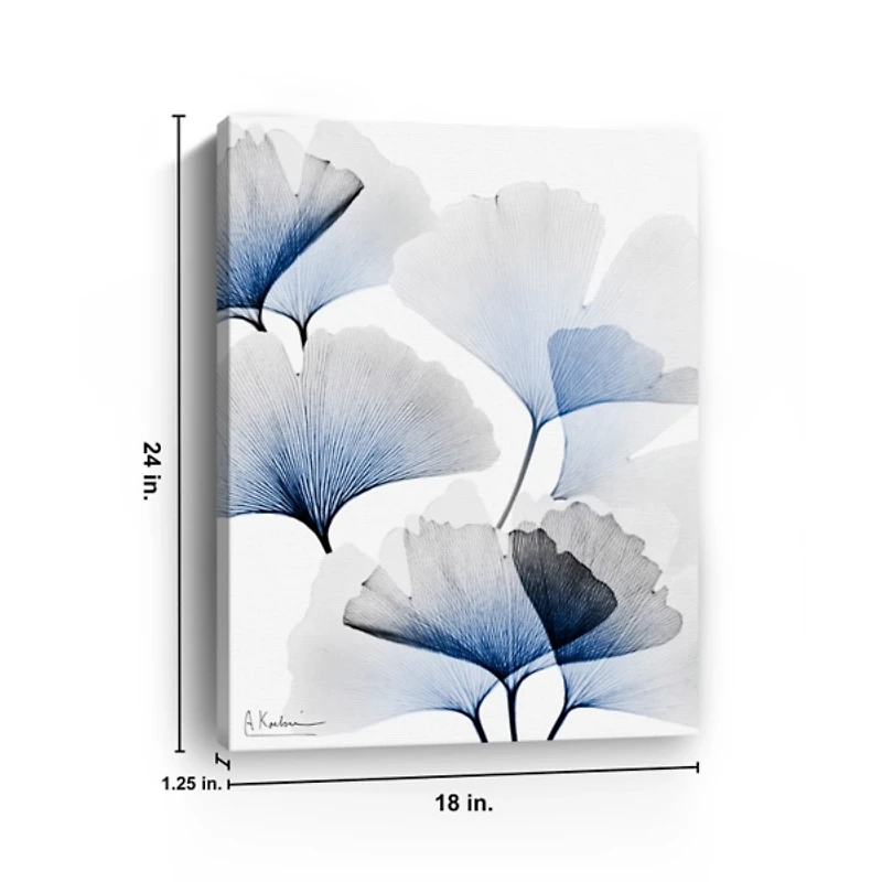 Blue Ginko Bunch Canvas Art Print, 18x24