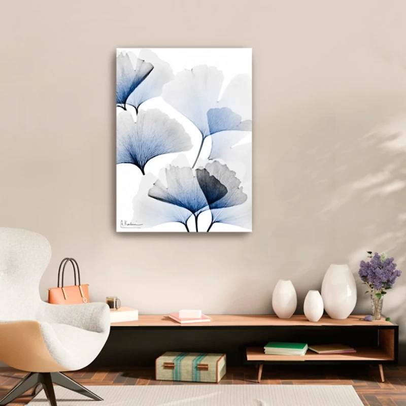 Blue Ginko Bunch Canvas Art Print, 24x32