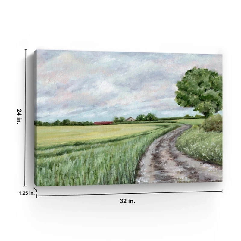 Green Country Roads Canvas Art Print, 32x24