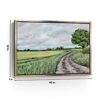Green Country Roads Framed Canvas Art Print