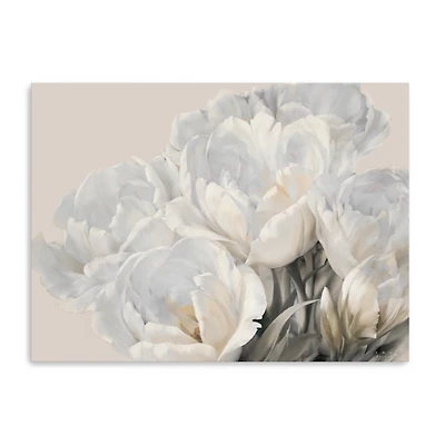 White Tulip Blooms Canvas Art Print