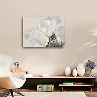 White Tulip Blooms Canvas Art Print, 32x24
