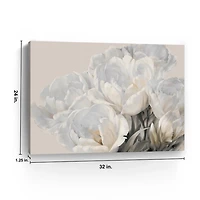 White Tulip Blooms Canvas Art Print, 32x24