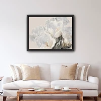 White Tulip Blooms Framed Canvas Art Print