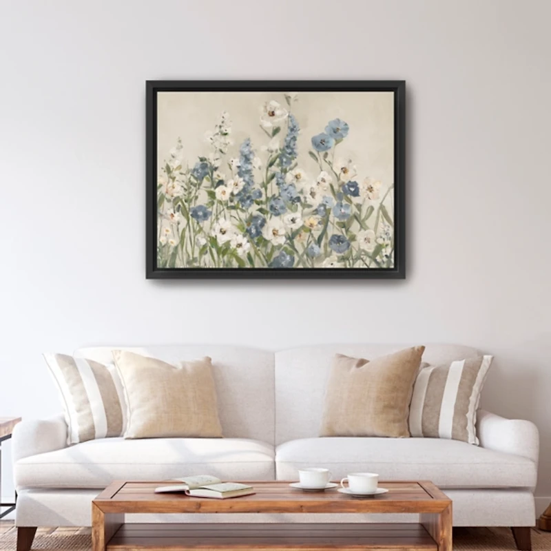 Field of Blue Framed Canvas Art Print