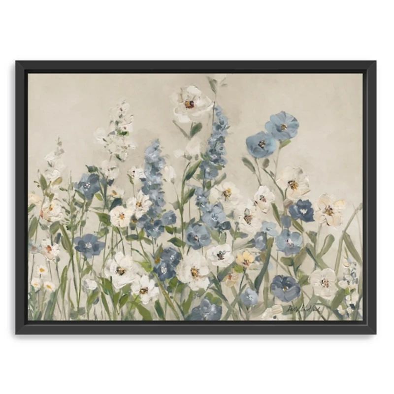 Field of Blue Framed Canvas Art Print