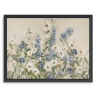 Field of Blue Framed Canvas Art Print